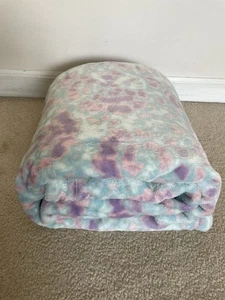 Tie Die rosa lila Kreis weich Plüsch Überwurf groß eine Decke 5 x6ft Übergröße kuschelig - Bild 1 von 5