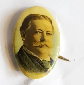 1908 William H. Taft Political Campaign Oval Pinback Button full color 1" - Picture 1 of 3