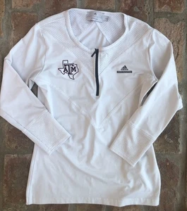 TEXAS A&M AGGIES Adidas Stella McCartney 3/4 Sleeve Womens Quarter Zip Top - S - Picture 1 of 4