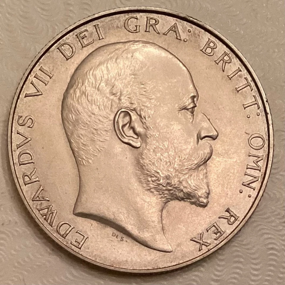 ~ 1902 Great Britain Edward VII Gem Matte Proof Silver Half Crown - Image 1 of 2