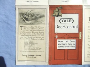 1918 YALE Door Closing Hardware Devices Advertising Brochure Yakima Hardware Co - Picture 1 of 10