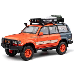 Modellino auto 1:24 Land Cruiser LC80 Die Cast giocattolo per bambini regali arancione - Foto 1 di 13