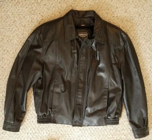 Fidelity Outerwear Boston Ma, USA Black Leather Jacket w/zip out liner Men Sz 44 - Picture 1 of 16