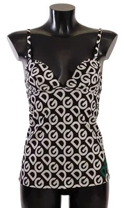 Camisa para mujer Dolce&Gabbana blanca negra 100 % algodón informal sin mangas prendas para dormir - Imagen 1 de 4