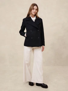 NUEVO CON ETIQUETAS**BANANA REPUBLIC Mezcla de Lana CHAQUE*Chaqueta* Azul Marino Oscuro**Grande**$250 - Imagen 1 de 4