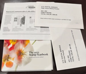 2022 USPS Year Set + Book with ALL STAMPS SEALED High Values/Mail Use MNH - Bild 1 von 7