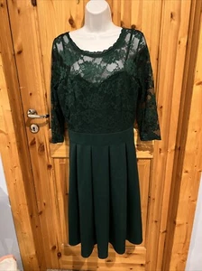 Dress, Women’s, Fit & Flare Green Dress Size Large - Picture 1 of 9