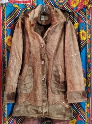 Chaqueta forrada de piel de gamuza sintética Phoenix L/XL con estampado animal brillo/detalle de lentejuelas** Foto 1 de 4