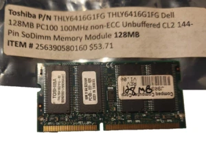 Toshiba 128 MB PC100 Memory Module FOR SALE P/N THLY6416G1FG - Picture 1 of 2