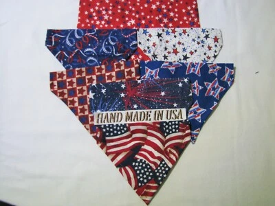 Over-the-Collar PATRIOTIC Bandanas Dog/Cat/Ferret/Large/Small Breeds Made in USA