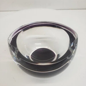 Plato de baratija Art Glass transparente y púrpura - Imagen 1 de 6