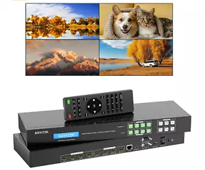 4K HDMI Matrix Switcher 4x4 mit Web GUI & 3,5mm Audio Ausgang, Unterstützung LAN/RS... - Bild 1 von 5