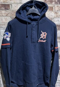 Small Detroit Tigers Men’s ‘47 Brand Navy Shortstop Pullover Hoodie Relaxed - Picture 1 of 9