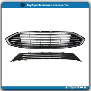 Parachoques delantero para Ford Fusion 2017-2018 parrilla superior + rejilla inferior plástico cromado - Imagen 1 de 14