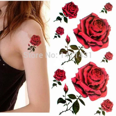 FAT-CATZ-COPY-CATZ SHEET MENS LADIES TEMPORARY TATTOOS RED ROSE FLOWERS CELTIC BANDS CIRCLES STARS