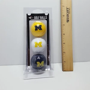 Paquete de 3 pelotas de golf Team Golf University of Michigan laberinto azul blanco con logotipo - Imagen 1 de 4