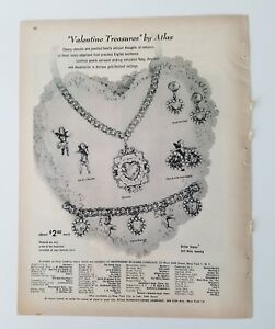 1951 Valentine Treasures by Atlas jewelry necklace charm bracelet cherubs ad