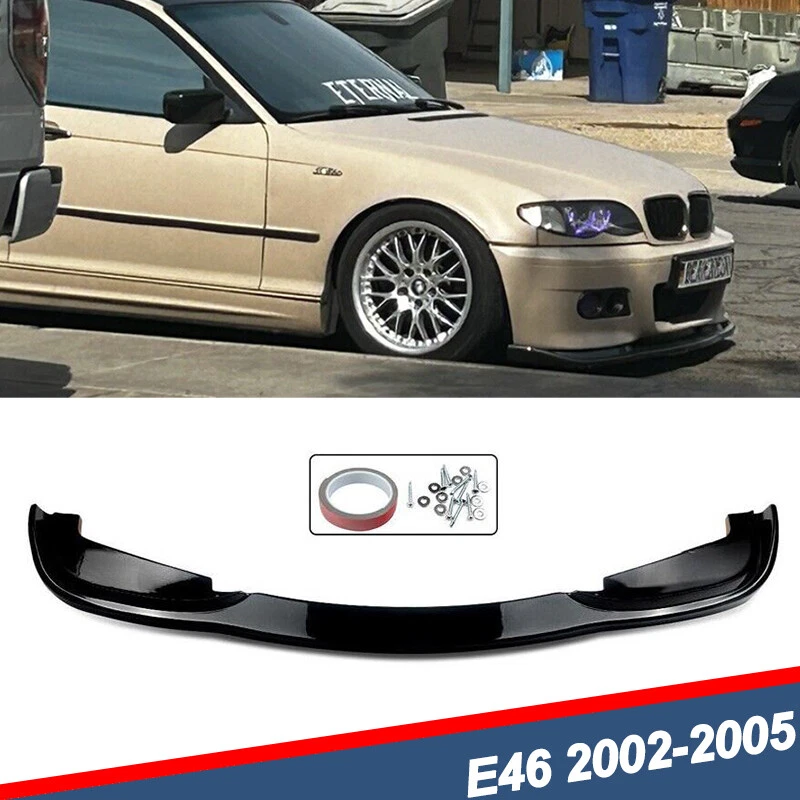 Fit BMW E46 4Dr 325i 330i M Sport 2002-2005 Front Splitter M3 Style Gloss Black Foto 1 de 4