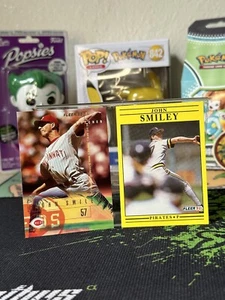 1995 Fleer Baseball Card #449 John Smiley & 1991 Fleer #50 John Smiley - Imagen 1 de 8