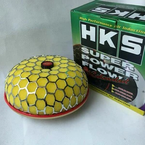 80mm Yellow HKS Super Power Air Filter Flow caliber Intake Reloaded Cleaner - Picture 1 of 6