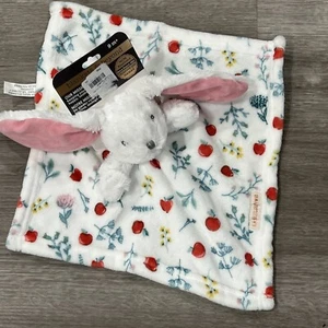 Blankets & Beyond Baby Security Blanket Lovey Bunny Rabbit Pink Ears Apples New - Picture 1 of 8