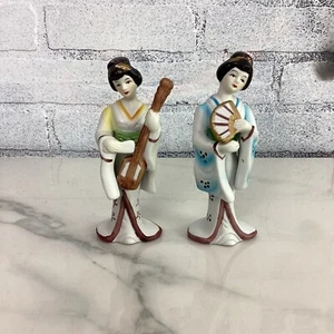 2er Set Japanische Geisha Mädchen Figuren Keramik, 6 Zoll - Bild 1 von 9