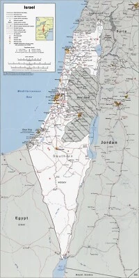 Mapa de la CIA 1988 de Israel, Cisjordania, Altos del Golán, Líbano Siria - Impresión 8x16 Foto 1 de 4