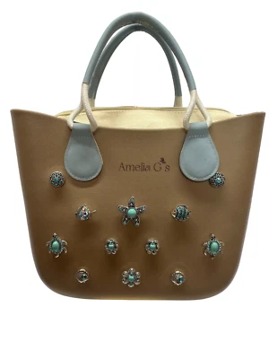 Life's A Beach - Short Handle with Snap Button Jewelry Eva OBag Handbag / Tote - Image 1 of 4