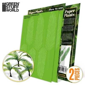 1/48, 1/35, 1/32 Paper Plants Palm Trees 4 leaves, 12 singles, 4 spirals - Picture 1 of 1