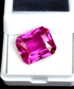 100% Natural 17.55 Ct Mozambique Pink Ruby Radiant Cut Loose Gemstone 14x12 mm - Zdjęcie 1 z 8