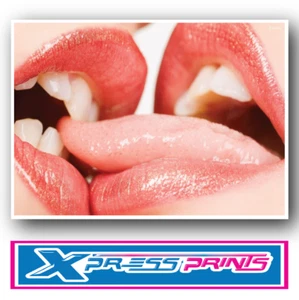 KISS LOVE SEXY LIPS KISSING MODERN ABSTRACT POSTER PRINT A4 A3 SIZES & LAMINATED - Picture 1 of 9