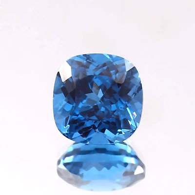 AAA+ 9x9 MM Natürlich Brasilianischer Blau Paraiba Turmalin Kissen Lose - Bild 1 von 4