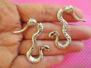 Snake 3D ear jacket earrings - Picture 1 of 2