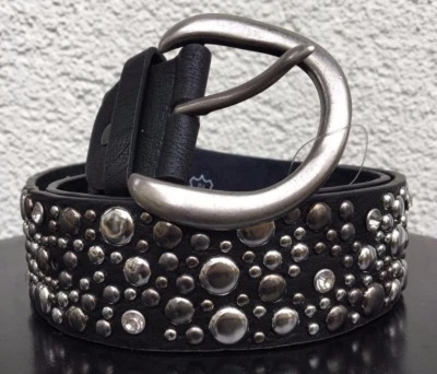 Damen Herren Leder Gürtel Nieten Strass Mix Nietengürtel  Jeansgürtel Vintage - Bild 1 von 4