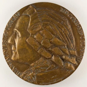 Médaille Jean-Jacques Rousseau - Signée par Hélène Guastalla - Imagen 1 de 3