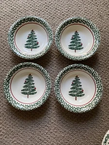 Furio Spugna Albero di Natale 8 Pollici Zuppiera Pasta Ciotole Set di 4 Made in Italy - Foto 1 di 1