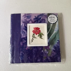 Silk Fabric Journal 7”x7” Penman Paper with Real Dried Flowers 80 Lined Pages - Picture 1 of 3