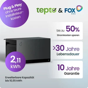 Solarspeicher 2,11 kWh FoxEss Avocado 22 Pro Batterie für Balkonkraftwerke - Bild 1 von 9