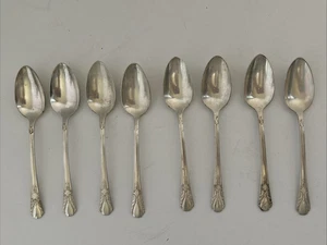 8 INT'L ARGENTO Wm. Rogers Mfg Co "Avalon-Cabin" Cucchiaini da tè in argento piatto - Foto 1 di 22