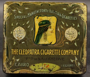 Antigua lata Egipto cigarrillos Le Khedive Cleopatra Cigarettes Company lata - Imagen 1 de 8