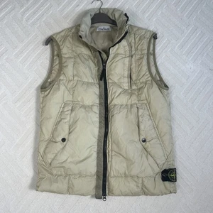 Stone Island Jacke Herren Large Beige Crinkle Reps NY Entendaunenweste Bodywarmer - Bild 1 von 11