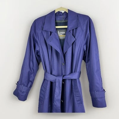 Vintage London Fog Maincoat Womens 10 Purple Removable Liner Trench Classic USA - Image 1 of 4