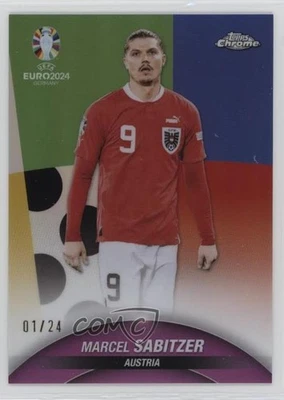 2024 Topps Chrome UEFA Euro Euro Styleguide Refractor /24 Marcel Sabitzer #100 - Image 1 of 2
