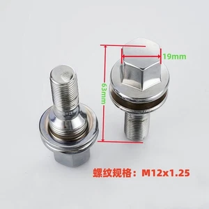 20pc Flat Seat Wheel Lug Bolts Screws M12x1.25 Hex 19mm Lenght 63mm - Picture 1 of 4