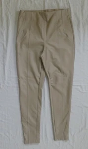 BNWT New Look Beige Wet Look Faux Leather Leggings Trousers UK 14 - Picture 1 of 4
