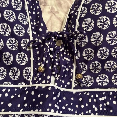 $130 NWT La Blanca Women's Printed Plunge One Piece Swimsuit Sz 16 - Image 1 of 4