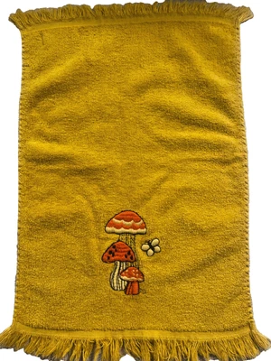 Toalla de mano vintage de setas bordada con cañón 10,5"x 15" Foto 1 de 4