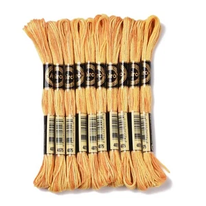 10Skein 6-Ply Polyester Embroidery Floss Segment Dyed Cross Stitch Threads 0.5mm - Picture 1 of 201