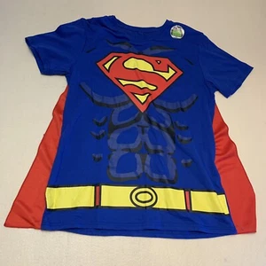 SUPERMAN T-Shirt & Cape Printed With GLOW In The Dark Ink Super Dad M Mens - Picture 1 of 5
