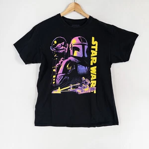 Star Wars T-Shirt Erwachsene Gr. Large schwarz Mandalorianer Din Djarin Grogu Baby Yoda - Bild 1 von 7